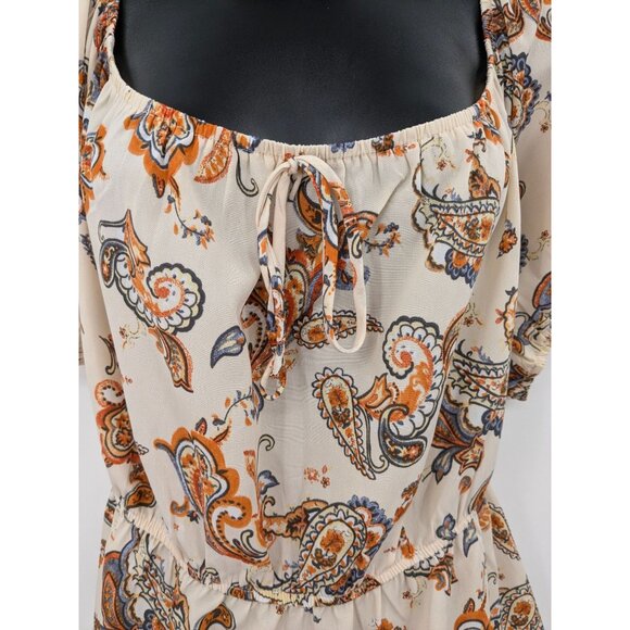 Sweet Rain Paisley Peplum Top Women Size 2X Peasant Ruffle Festival Western Boho - Picture 5 of 9